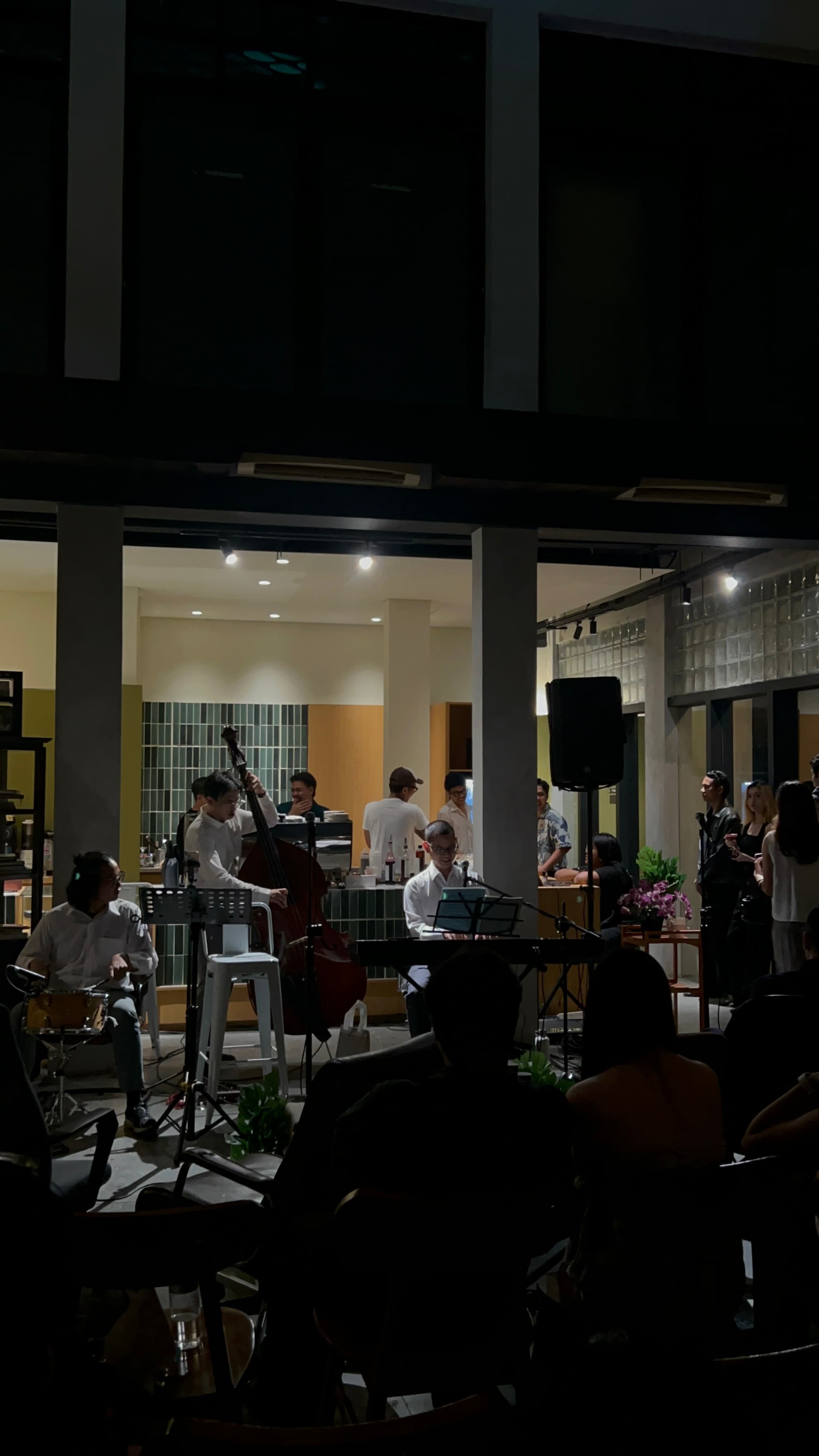 Jazz musicians and guests gathered during Saudade House 52 Volume I in Andara, Jakarta